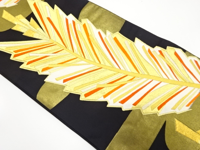 松葉にヱ霞模様織り出し　袋帯